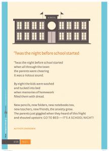 Poster KERN Engels - 'Twas the night before school started
