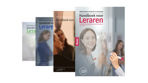 Omslagen vier edities Handboek voor leraren