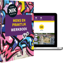 laptop en boek van  kik mens en praktijk